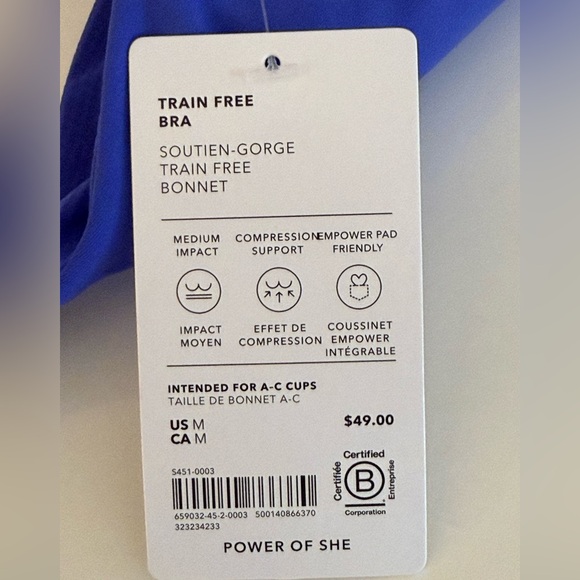 NWT Athleta Train Free Strappy Bra Size Medium in Borealis Blue - Picture 6 of 7
